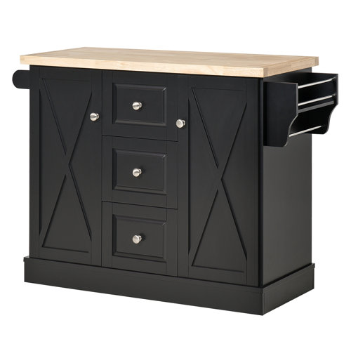 Gracie Oaks Kerlin Wood Kitchen Island & Reviews Wayfair